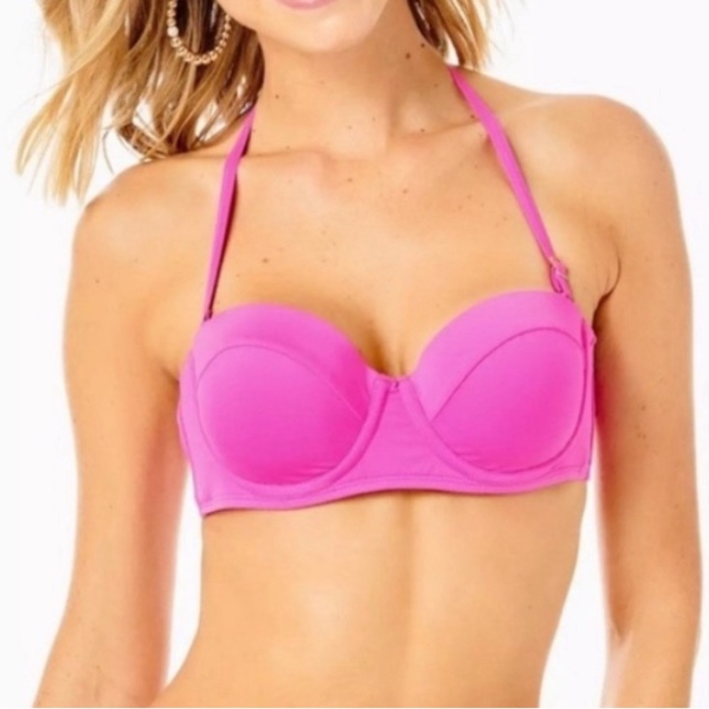 Lilly Pulitzer Leven Bikini Top in Plumeria Pink.